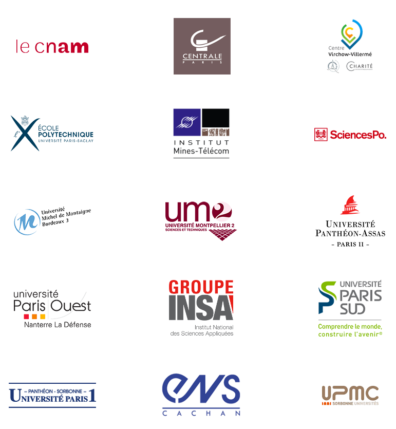 Les logos des 15 établissements porteurs des 36 premiers MOOC